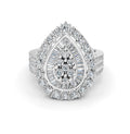 Mirage Pear Diamond Engagement Ring in White Gold