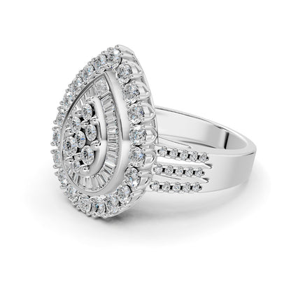 Mirage Large Pear Diamond Engagement Ring in White Gold