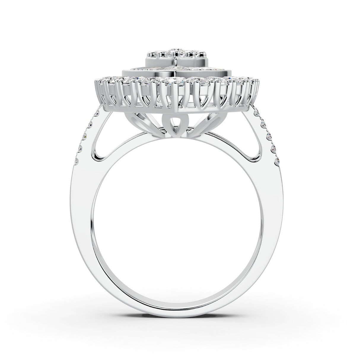 Mirage Pear Diamond Engagement Ring in White Gold