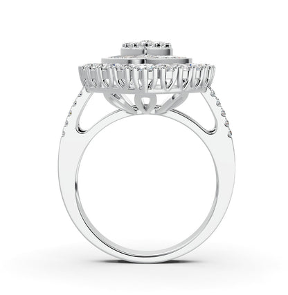 Mirage Large Pear Diamond Engagement Ring in White Gold