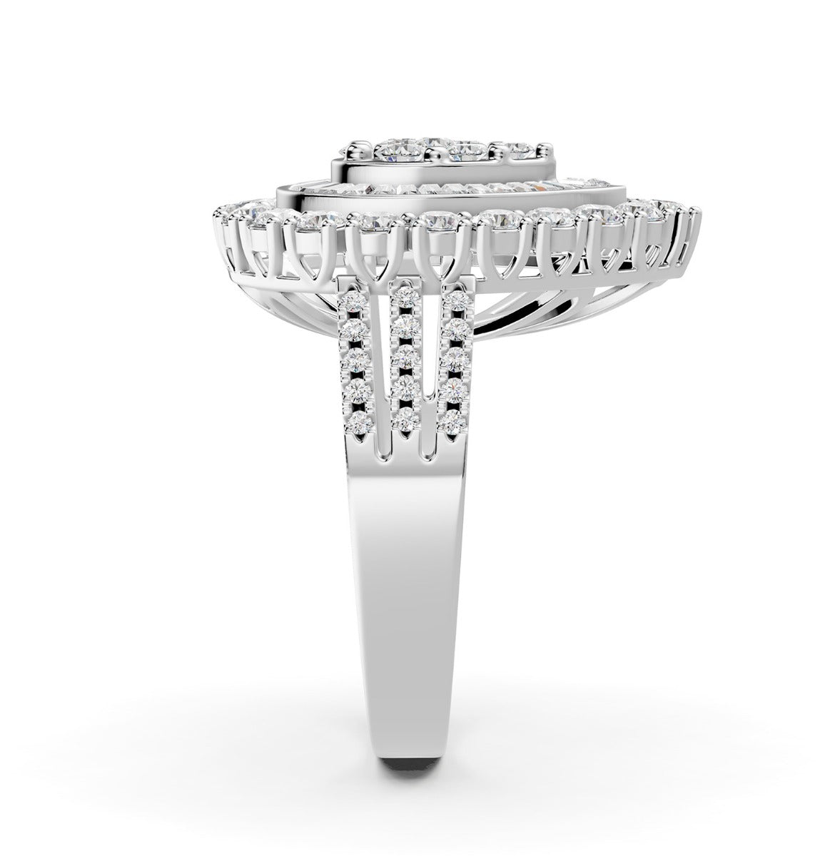 Mirage Large Pear Diamond Engagement Ring in White Gold