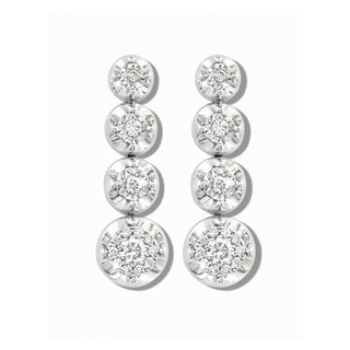 Tennis Graduated Diamond Drop Earrings