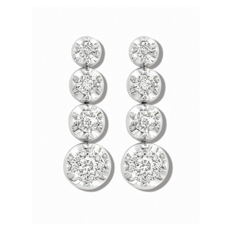 Tennis Graduated Diamond Drop Earrings