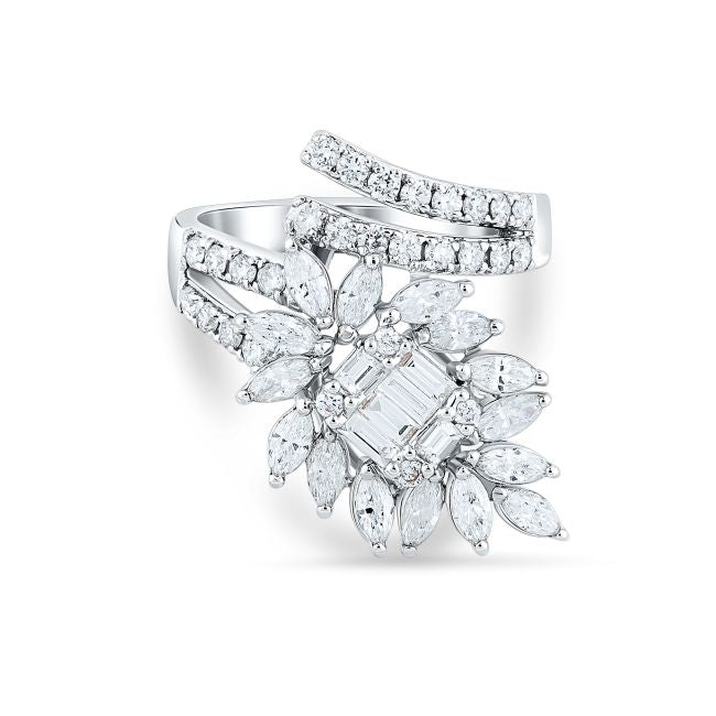 Celestial Bloom 18K White Gold Diamond Ring