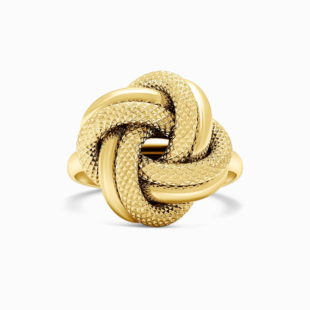 Textured Knot 18K Yellow Gold Ring - Regular
