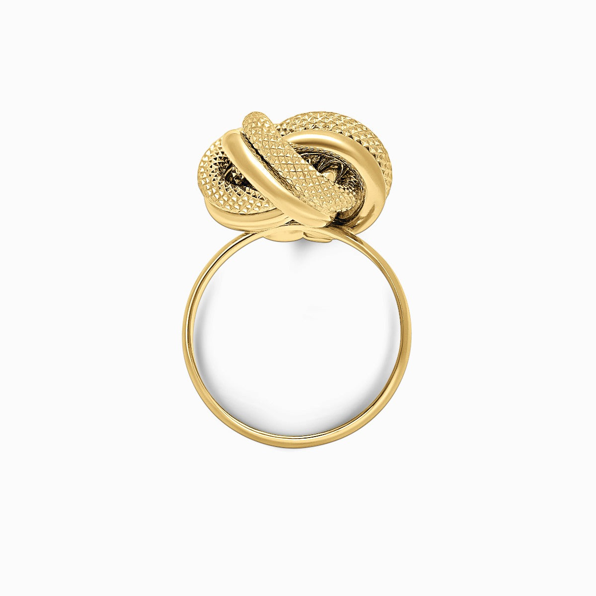 Textured Knot 18K Yellow Gold Ring - Regular