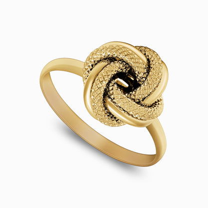 Textured Knot 18K Yellow Gold Ring