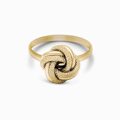 Textured Knot 18K Yellow Gold Ring