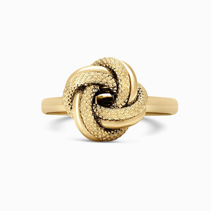 Textured Knot 18K Yellow Gold Ring
