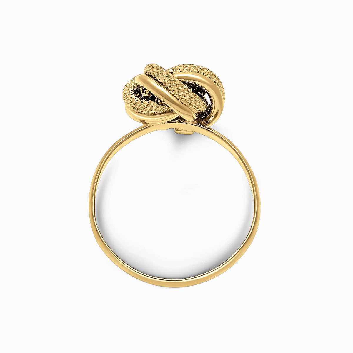 Textured Knot 18K Yellow Gold Ring