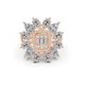 Red Carpet Rose Gold Diamond Sunburst Ring - Regular