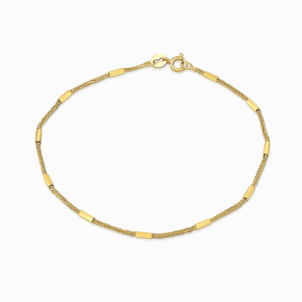 Fancy Bar and Chain 18K Gold Bracelet