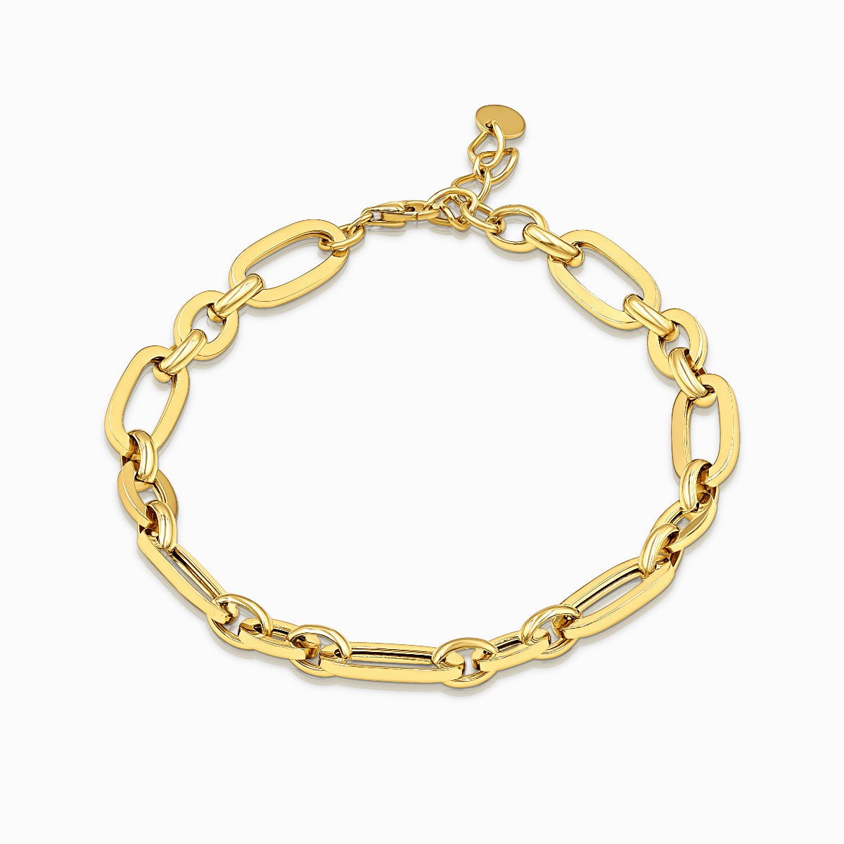 Mixed Link 18K Gold Bracelet