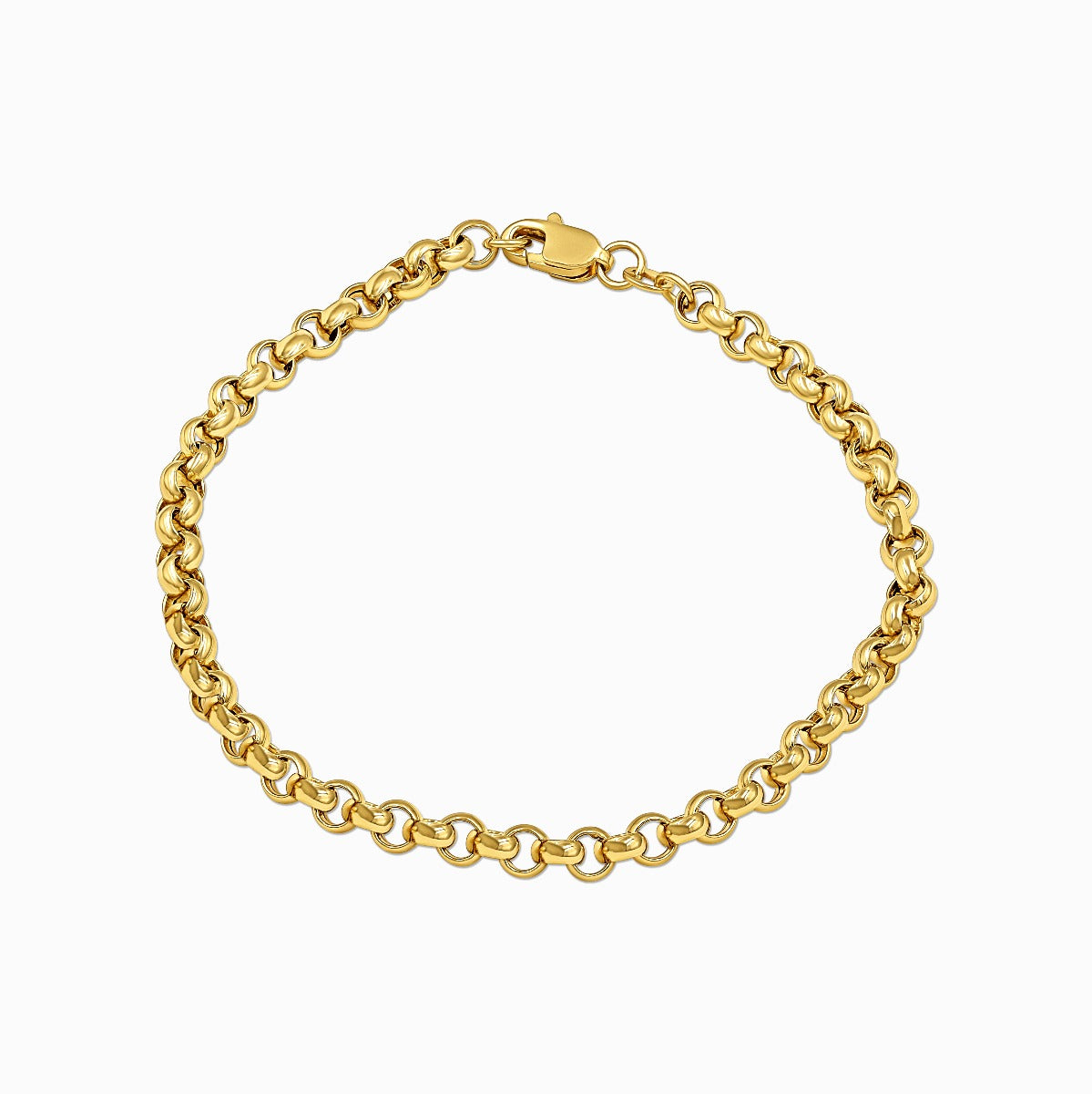 Classic Rolo Link 18K Gold Bracelet