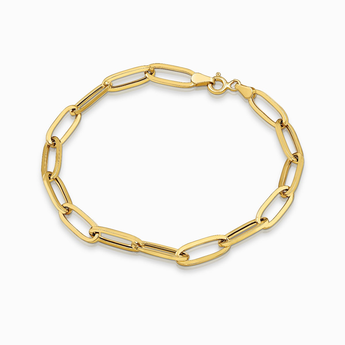 Modern Oval Link 18K Yellow Gold Bracelet