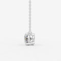Classic Round Solitaire Pendant in 18K White Gold