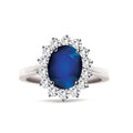 Precious Royal Blue Sapphire Ring with Diana Setting