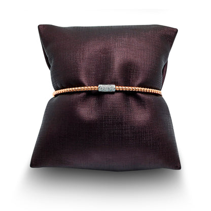 18K bangle studded with diamonds in rose gold - Tessitore 07