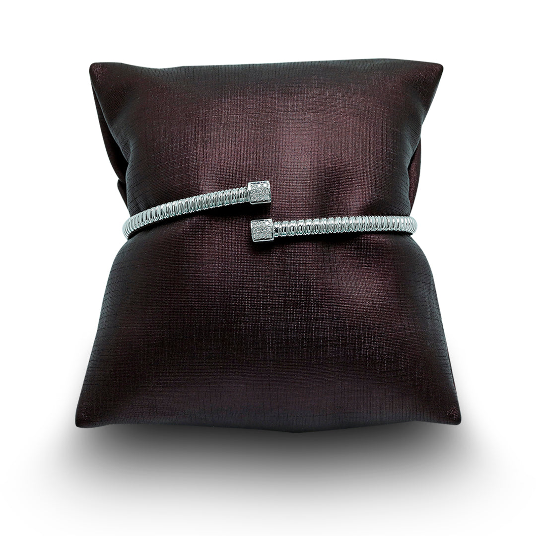 Tessitore Diamond-Studded Bangle in 18K White Gold - 46