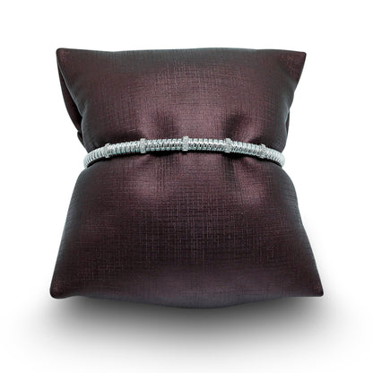 Tessitore Diamond-Studded Bangle in 18K White Gold