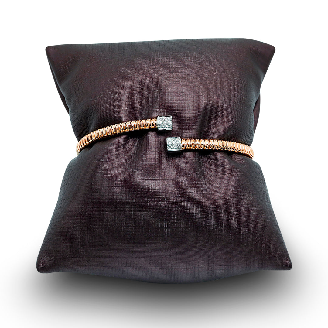 Tessitore Diamond-Studded Bangle in 18K Rose Gold - 46