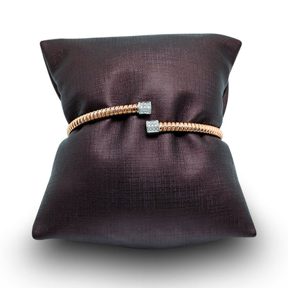 Tessitore Diamond-Studded Bangle in 18K Rose Gold - 46