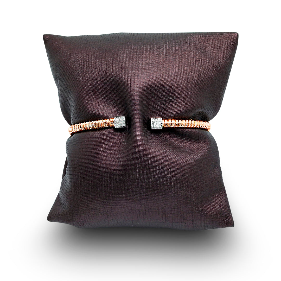 Tessitore Diamond-Studded Bangle in 18K Rose Gold