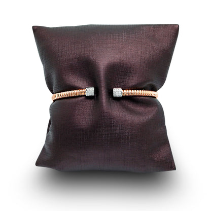 Tessitore Diamond-Studded Bangle in 18K Rose Gold