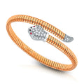 Tessitore Tubogas Serpent Bangle in 18K Rose Gold with Diamond & Ruby Eyes