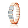 Tessitore Tubogas Bangle 18K Yellow Gold with Multi-Row Diamond Accents