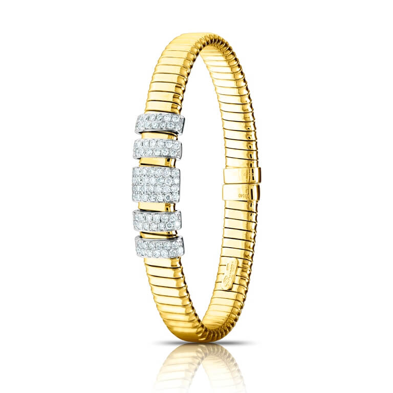 Tessitore Fancy Bangle in 18K Yellow Gold - Regular