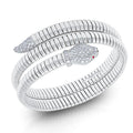 Golden Serpent: Tessitore 18k White Gold Snake Bangle