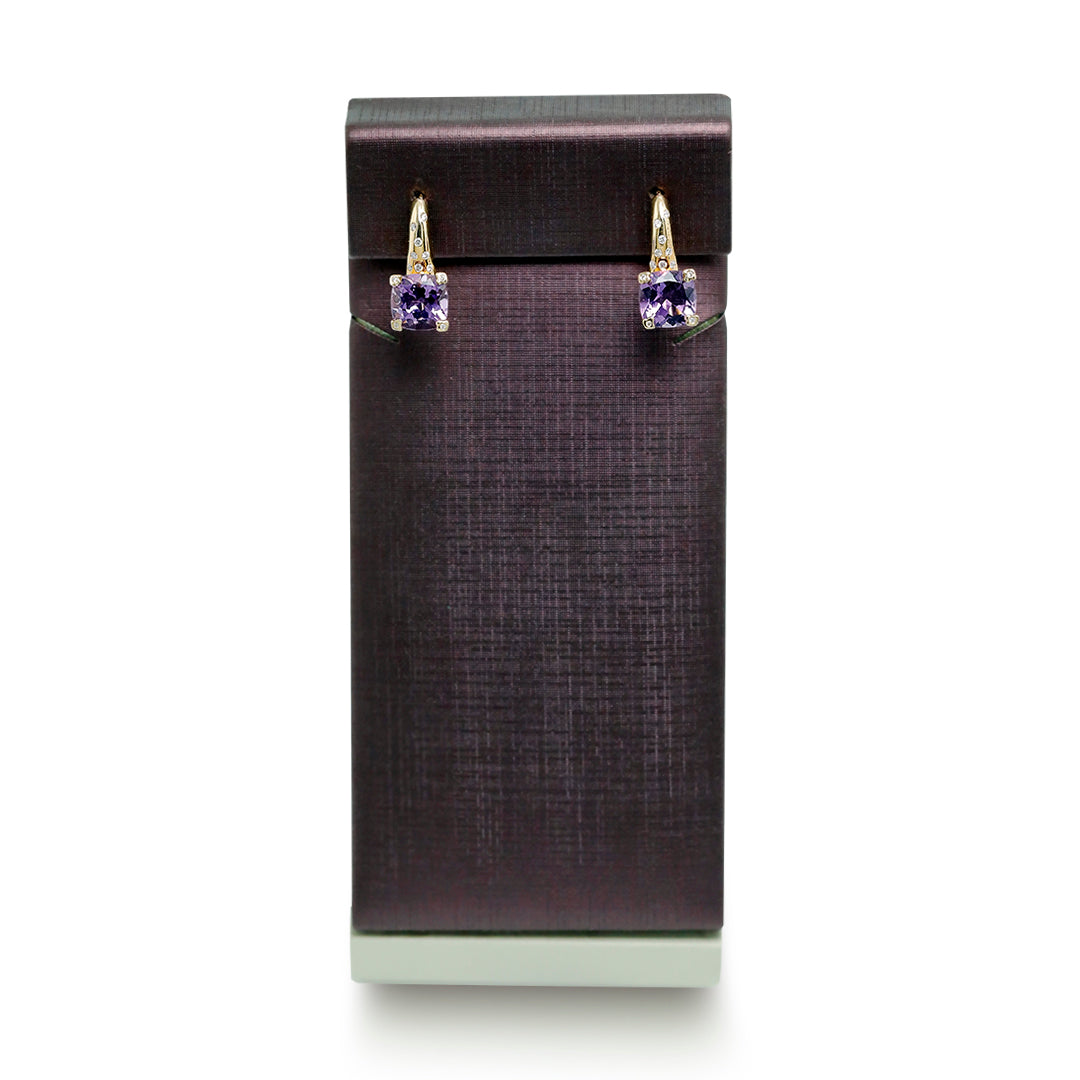 Precious Amethyst & Diamond Huggie Earrings