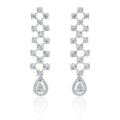 Classic Pear drop Bridal Earrings in Gold and Diamonds
