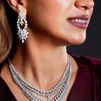 Celestial Bloom Diamond Bridal Necklace Set