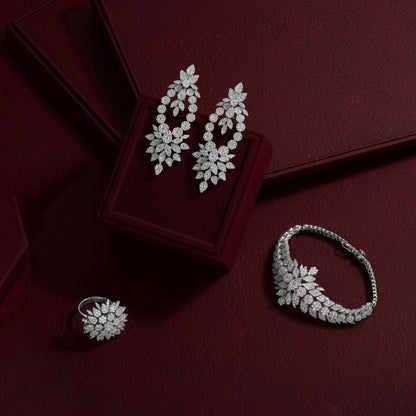Celestial Bloom Diamond Bridal Necklace Set