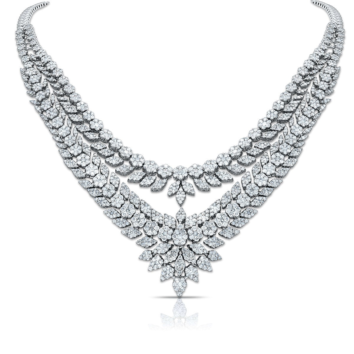 Celestial Bloom Diamond Bridal Necklace Set