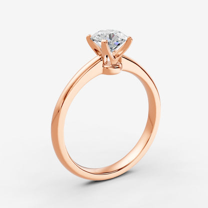 Classic Round Solitaire Ring in 18K Rose Gold