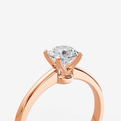 Classic Round Solitaire Ring in 18K Rose Gold