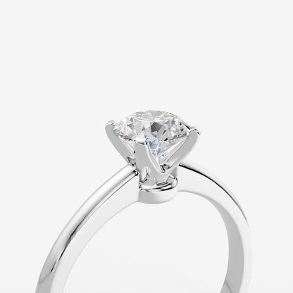 Classic Round Solitaire Ring in 18K White Gold