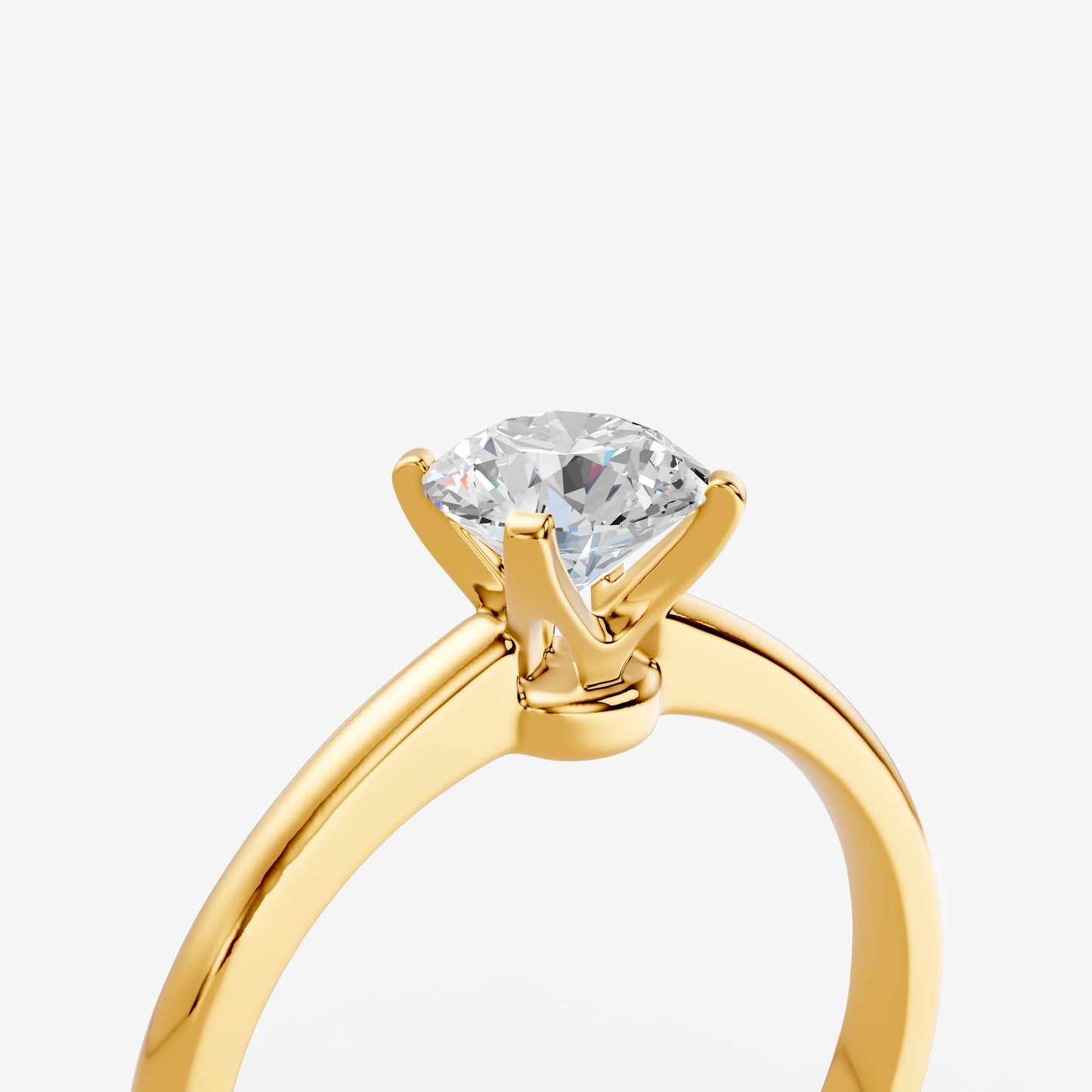 Classic Round Solitaire Ring in 18K Yellow Gold