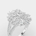 Red Carpet Radiant Marquise Bloom Diamond Ring 18K Gold