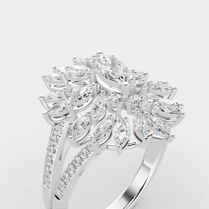 Red Carpet Radiant Marquise Bloom Diamond Ring 18K Gold