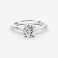 Classic Round Solitaire Ring in 18K White Gold