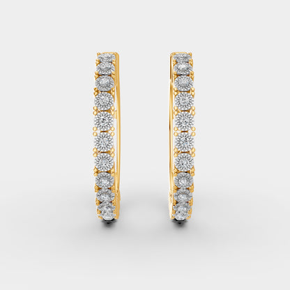Modern Halo  Diamond Petite Earrings 18K Yellow Gold