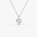 Classic Heart Solitaire Pendant in 18K White Gold