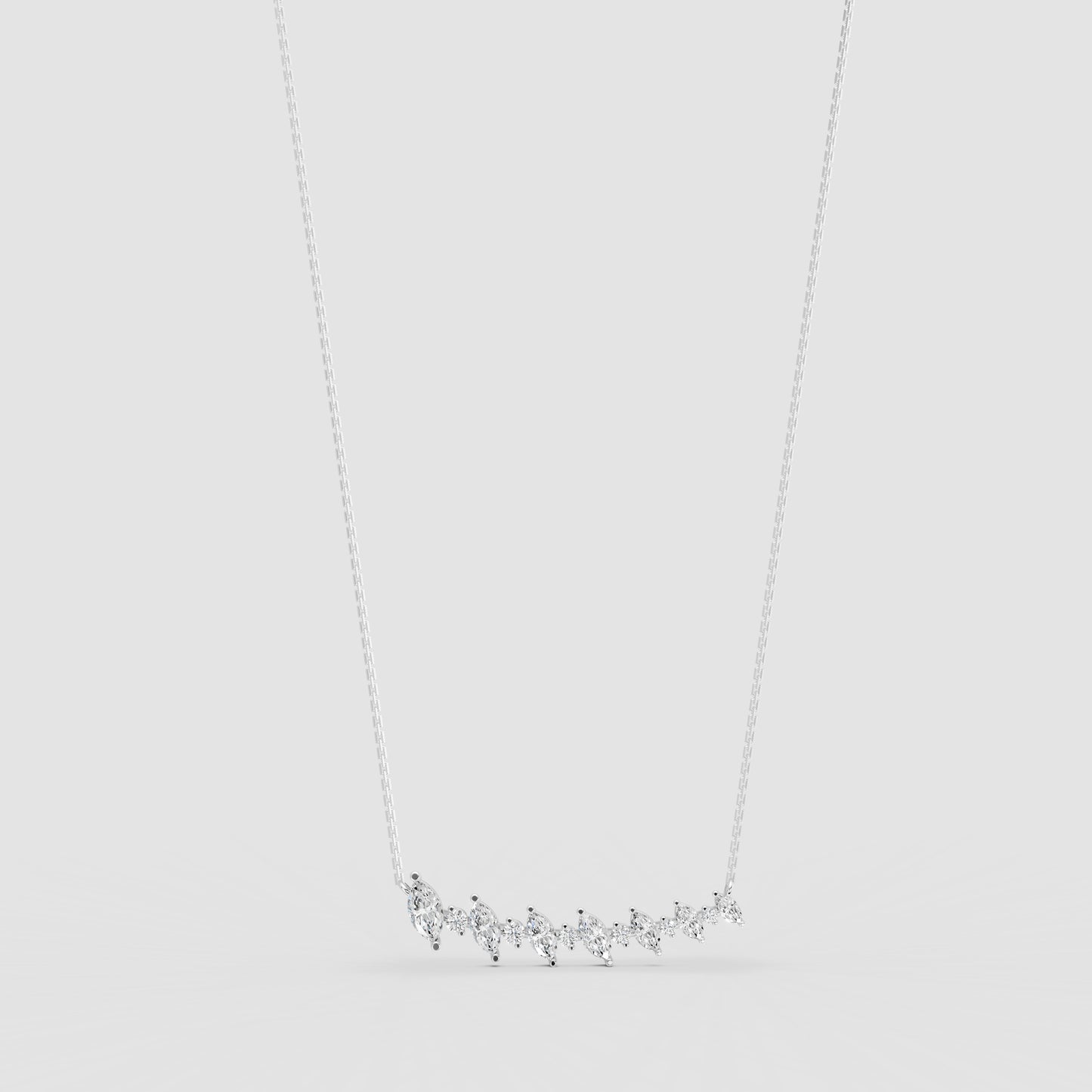 Red Carpet Elegant Marquise Diamond Curve Pendant With Chain