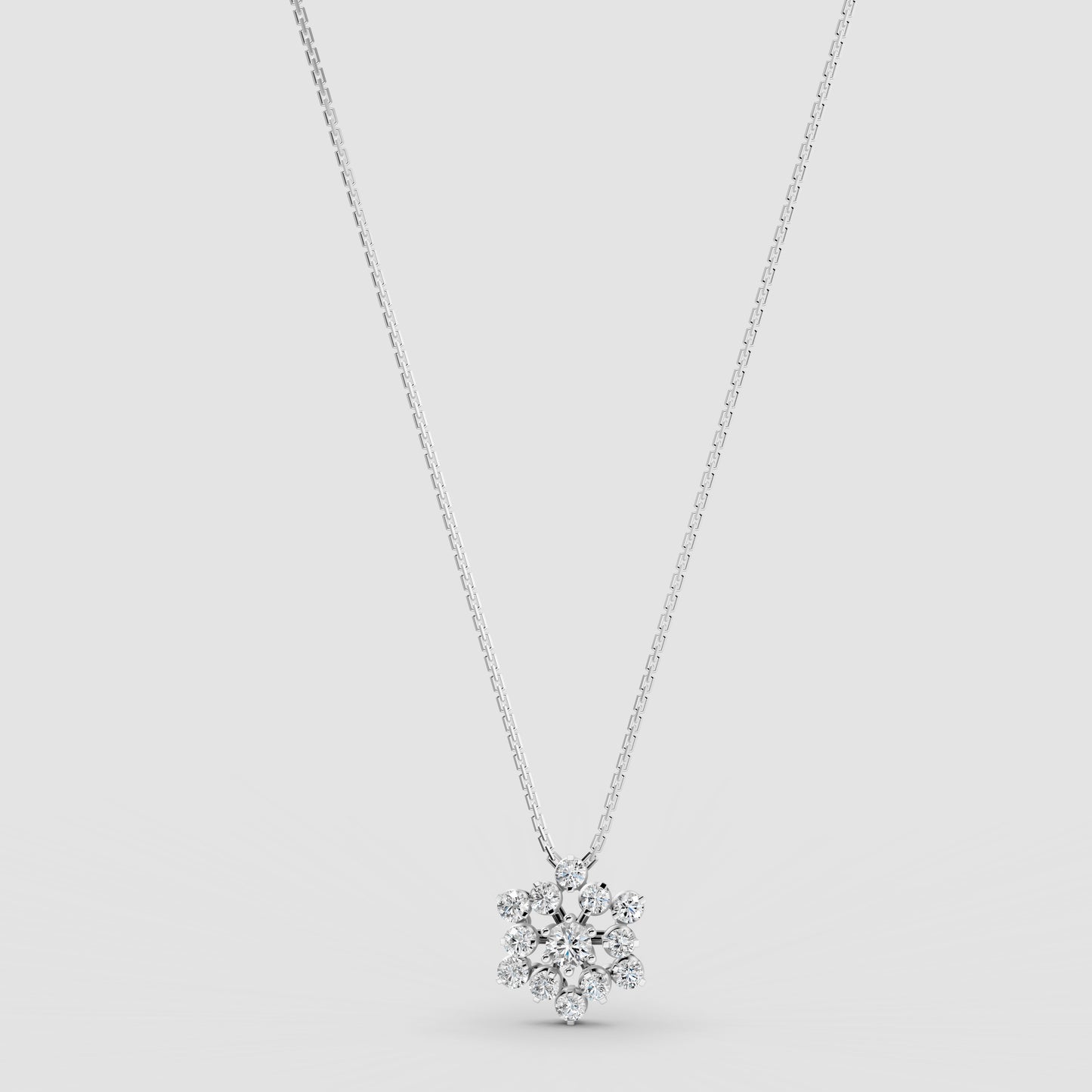 Nakshatra Stellar Brilliance Diamond Cluster Pendant 18K White Gold