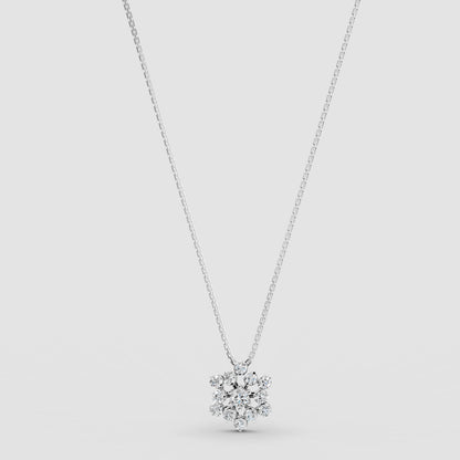 Nakshatra Stellar Brilliance Diamond Cluster Pendant 18K White Gold