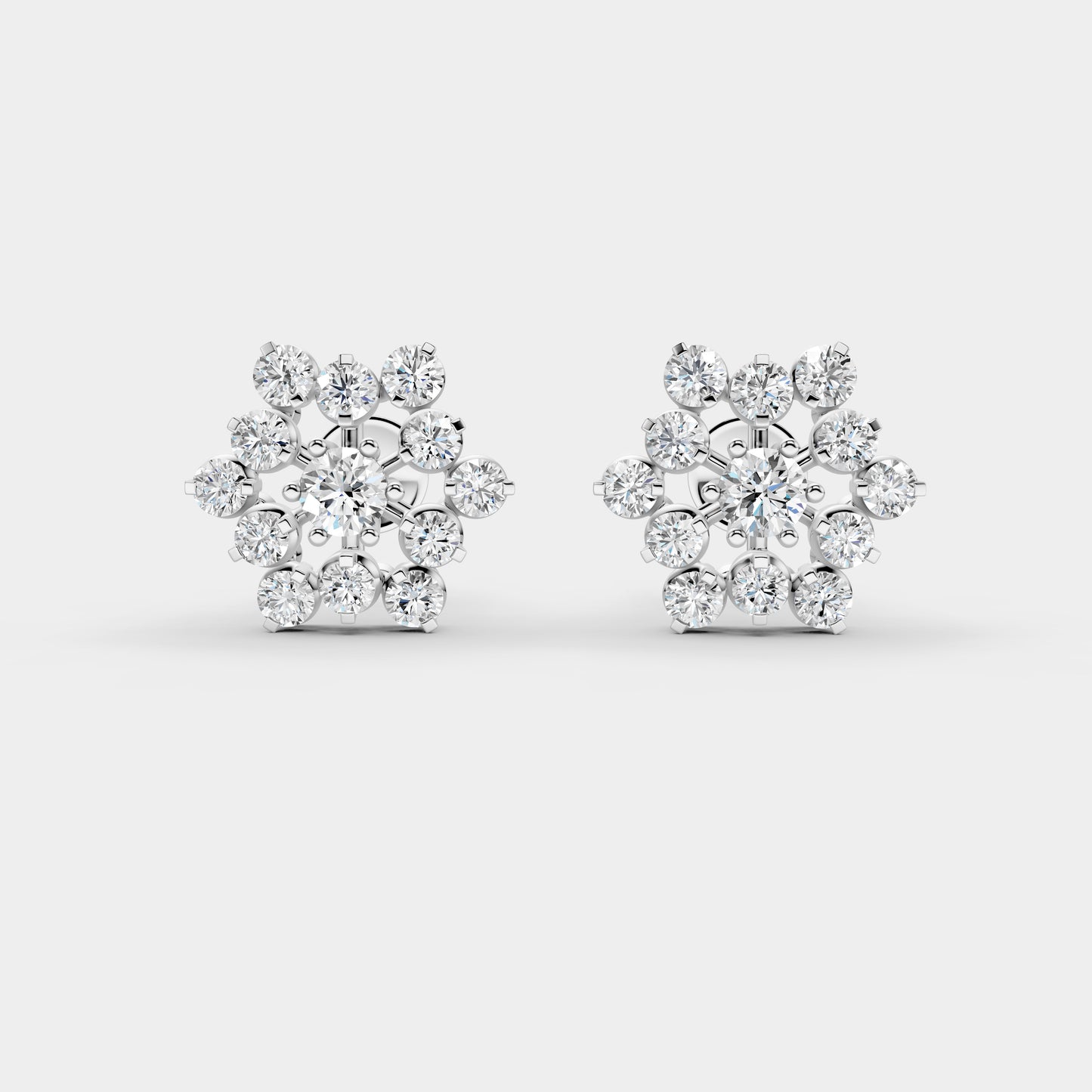 Nakshatra Stellar Brilliance Diamond Cluster Stud Earrings